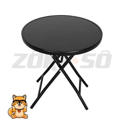 Mesa auxiliar en vidrio redonda