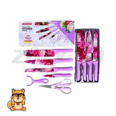 Cuchillos x 6 rosados