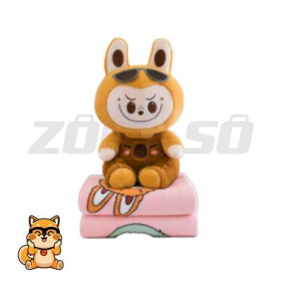 Peluche cobija labubu amarillo