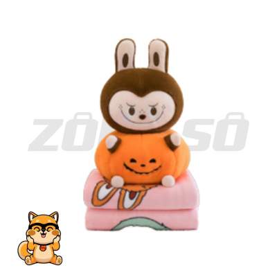 Peluche cobija labubu calabaza